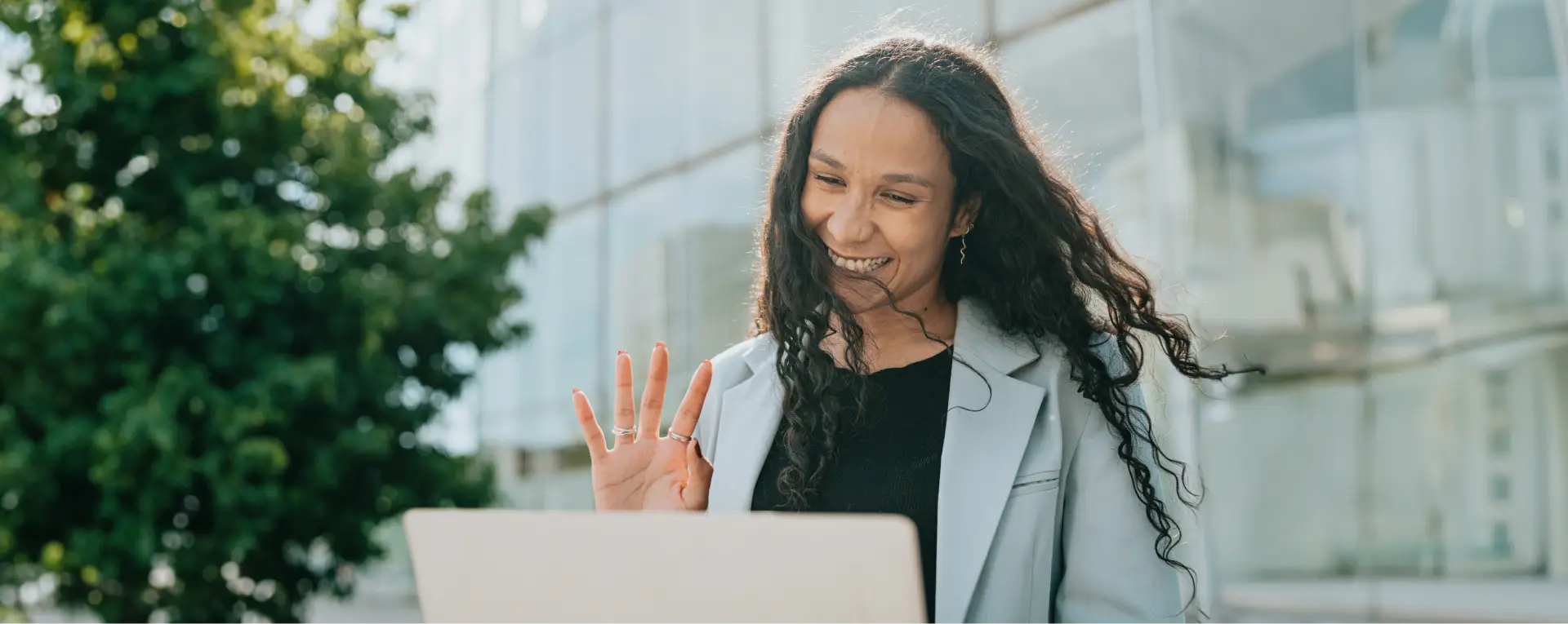 Woman smiling