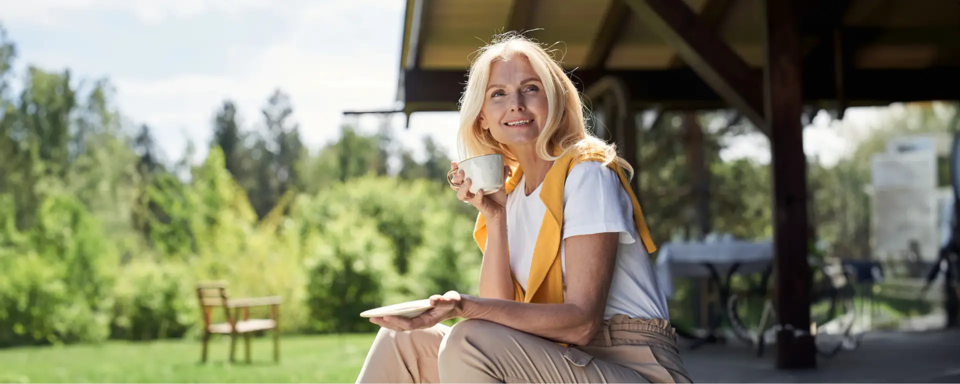 Woman drinking tea