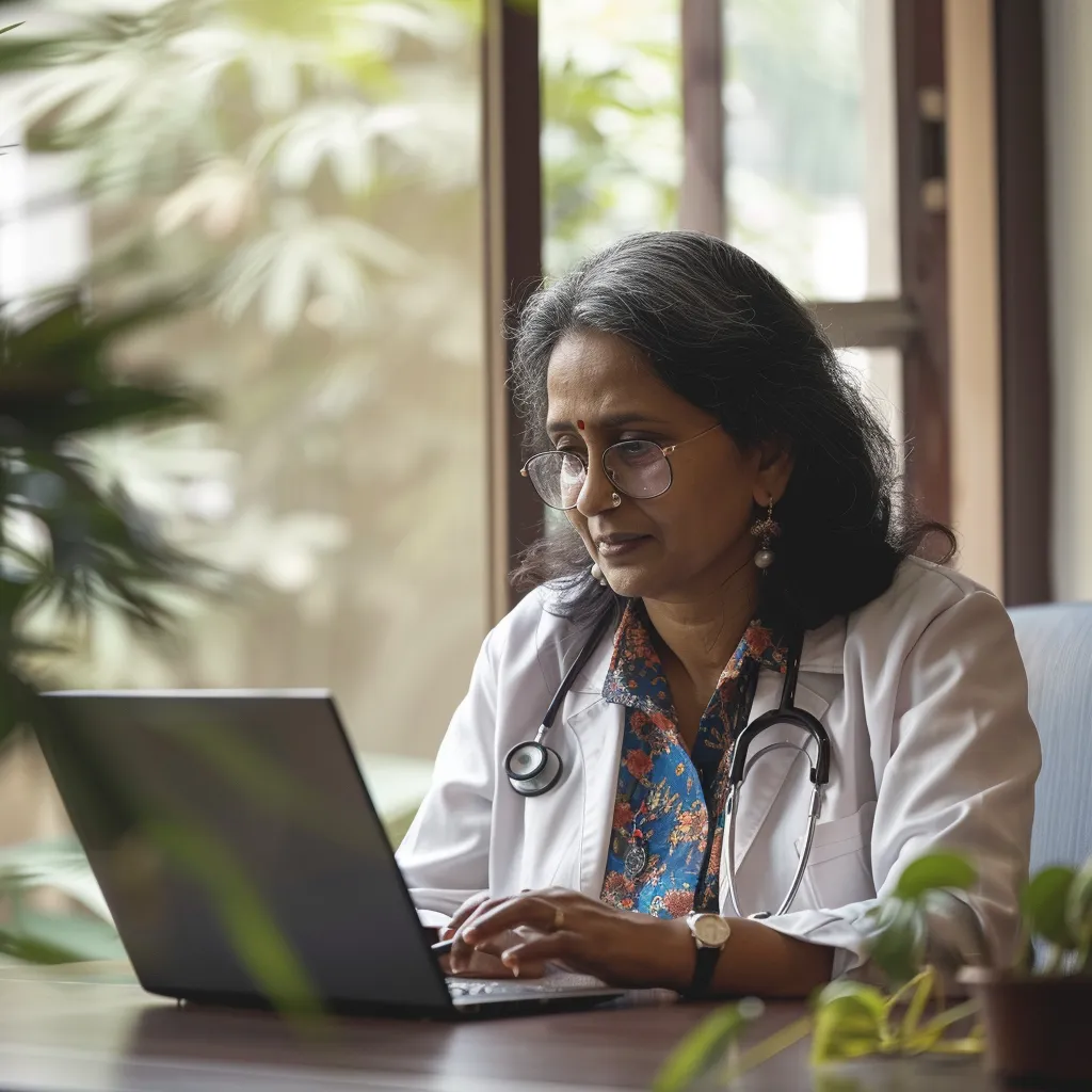 Woman working on computer