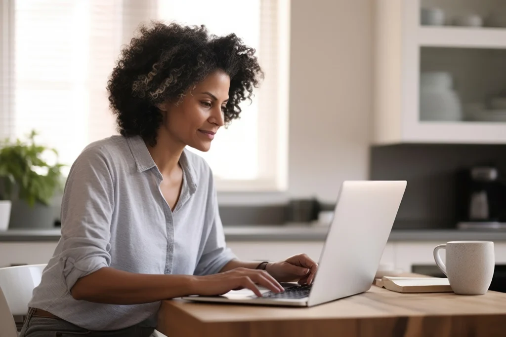 Girl working on the computer